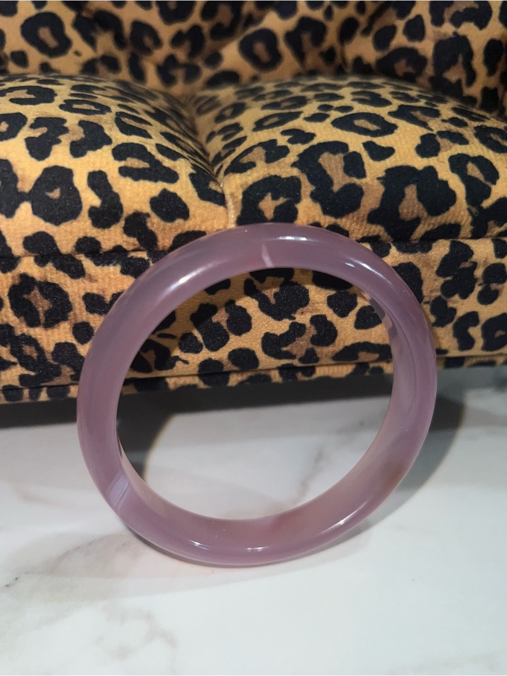 Pink agate bangle bracelet